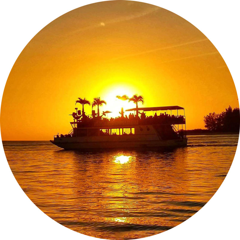 Boat on water during sunset in Sarasota