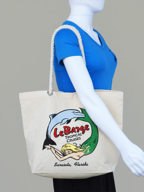 LeBarge Tote Bag Dolphin and Mermaid Front