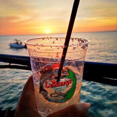 Le Barge drink with sunset