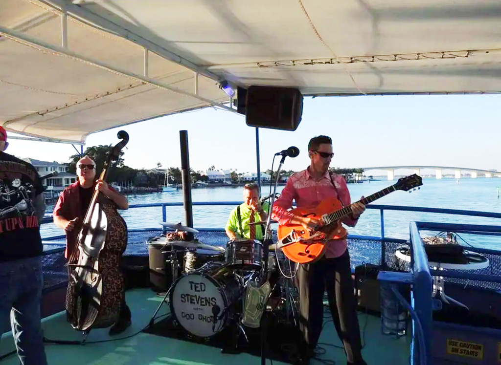 Band playing on boat